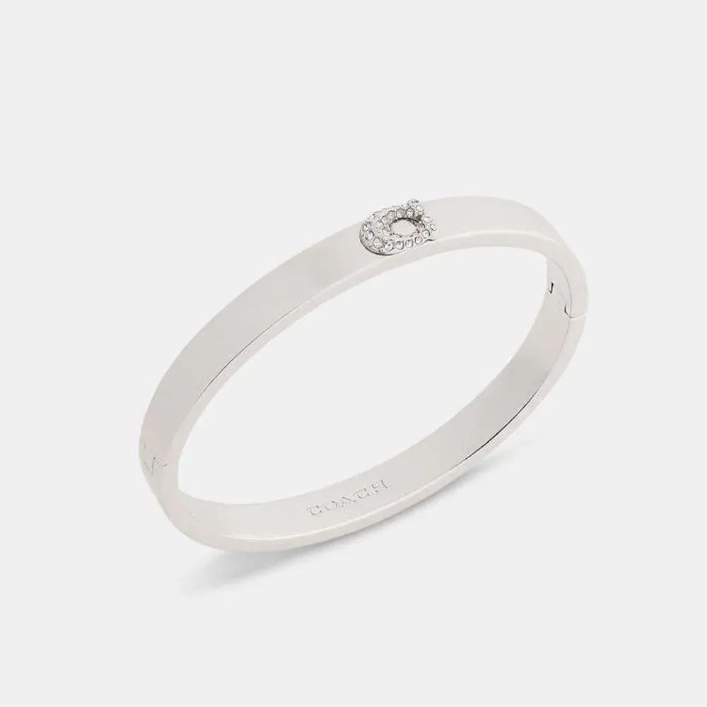 New Coach Pavé C Hinged Bangle